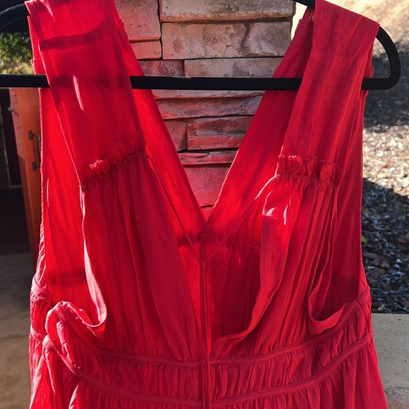 Banana republic tank flowy midi Red dress nwt large - Picture 3 of 8